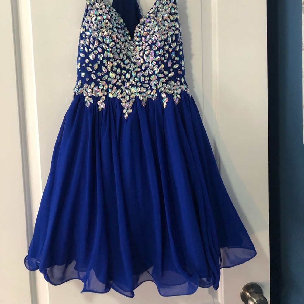 Short A-Line Beaded Bodice Homecoming Dresd